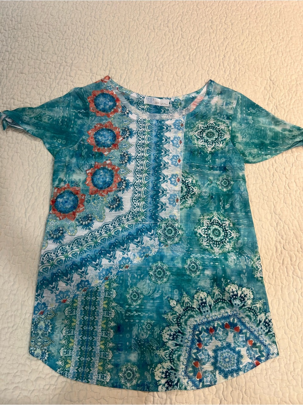 Time and Tru Women’s Short Sleeve Tunic Top – Size L (12-14)